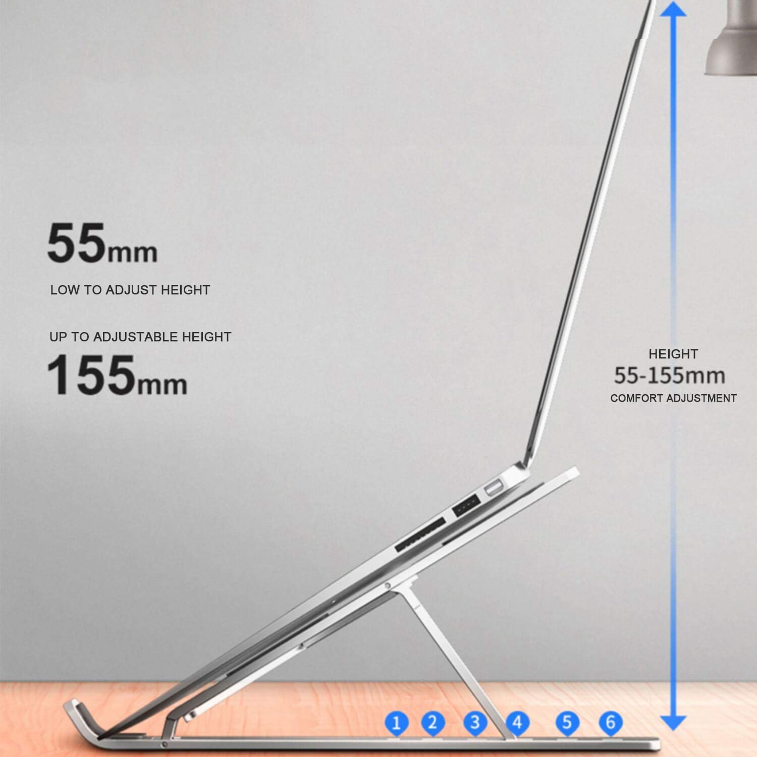 Aluminium Alloy Adjustable Laptop Riser Portable Desktop Holder