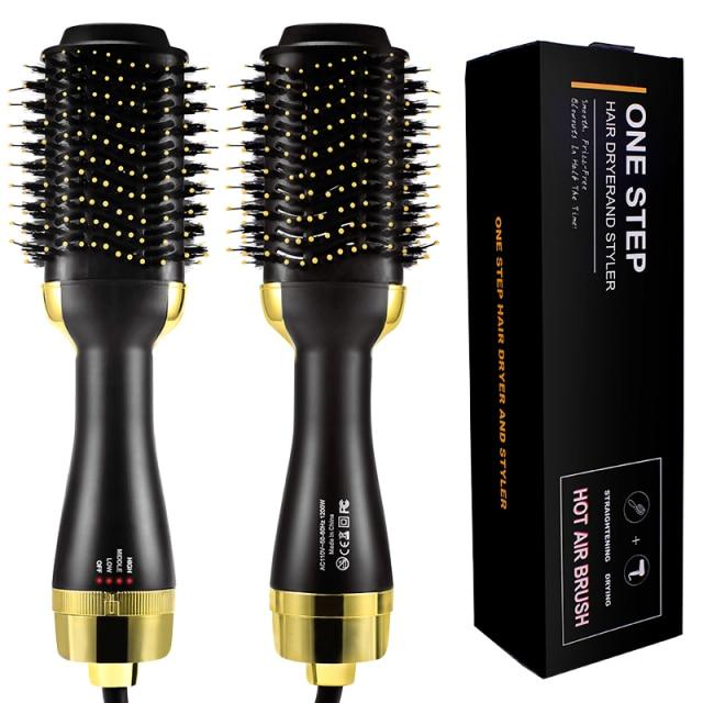 One Step Hair Dryer & Volumizer Salon Hot Air Paddle Styling Brush Negative Ion Generator Hair Straightener Curler askddeal.com